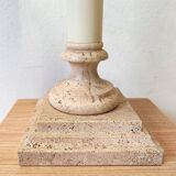 Empire style column lamp in travertine