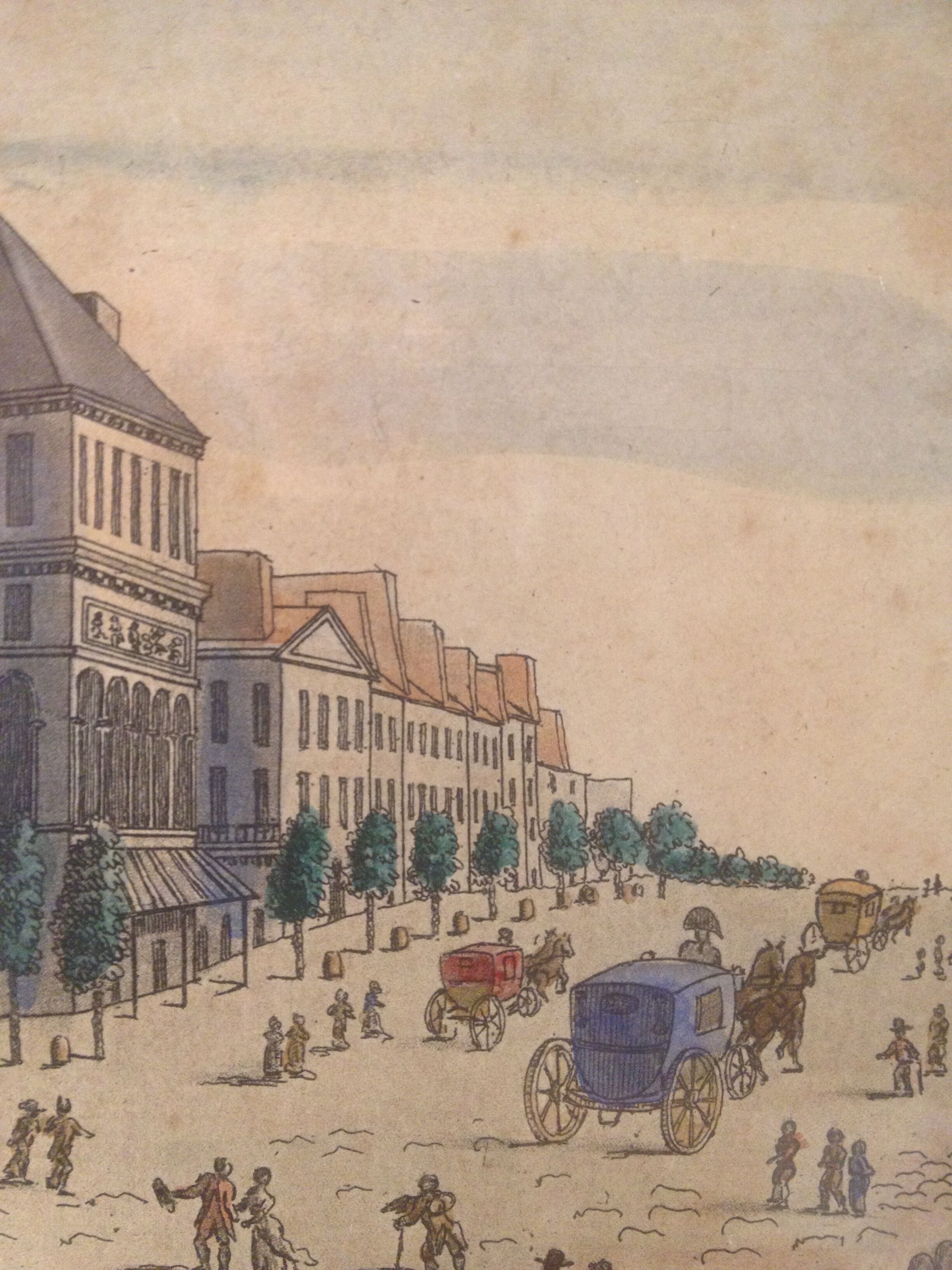 View of the Porte St. Martin from the Boulevard and the Theatre