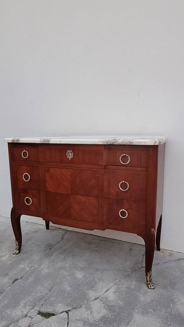 Commode Transition Louis XV Louis XVI bois de rose 19ème