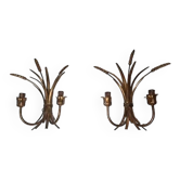Sconces to ears of wheat and golden foliage