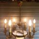 Exceptional bronze chandelier with 6 lights in Louis XIII style, in working condition - 7.5 kg