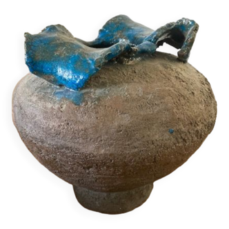 Céramique col bleu émaillé