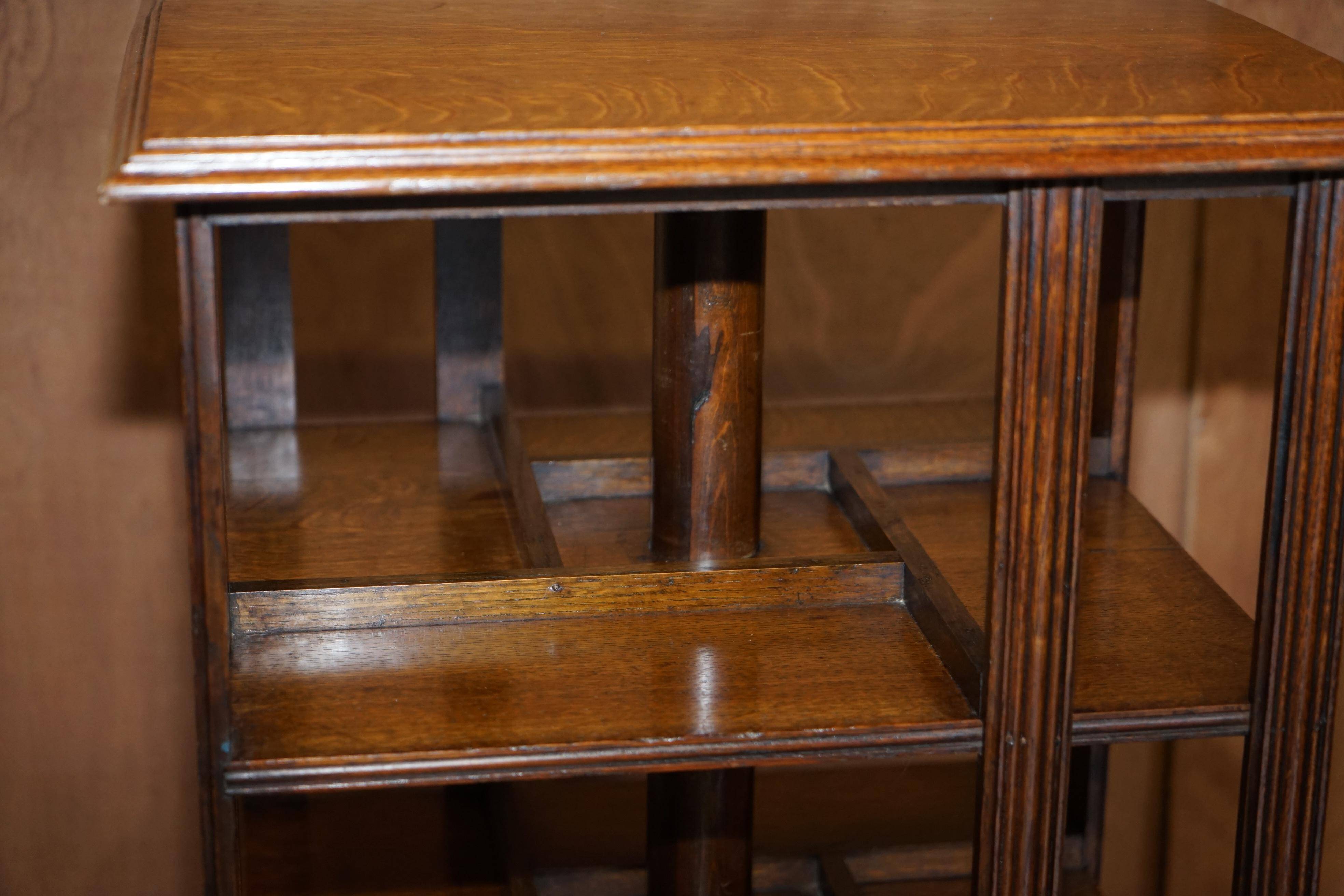Victorian revolving oak library from around 1880