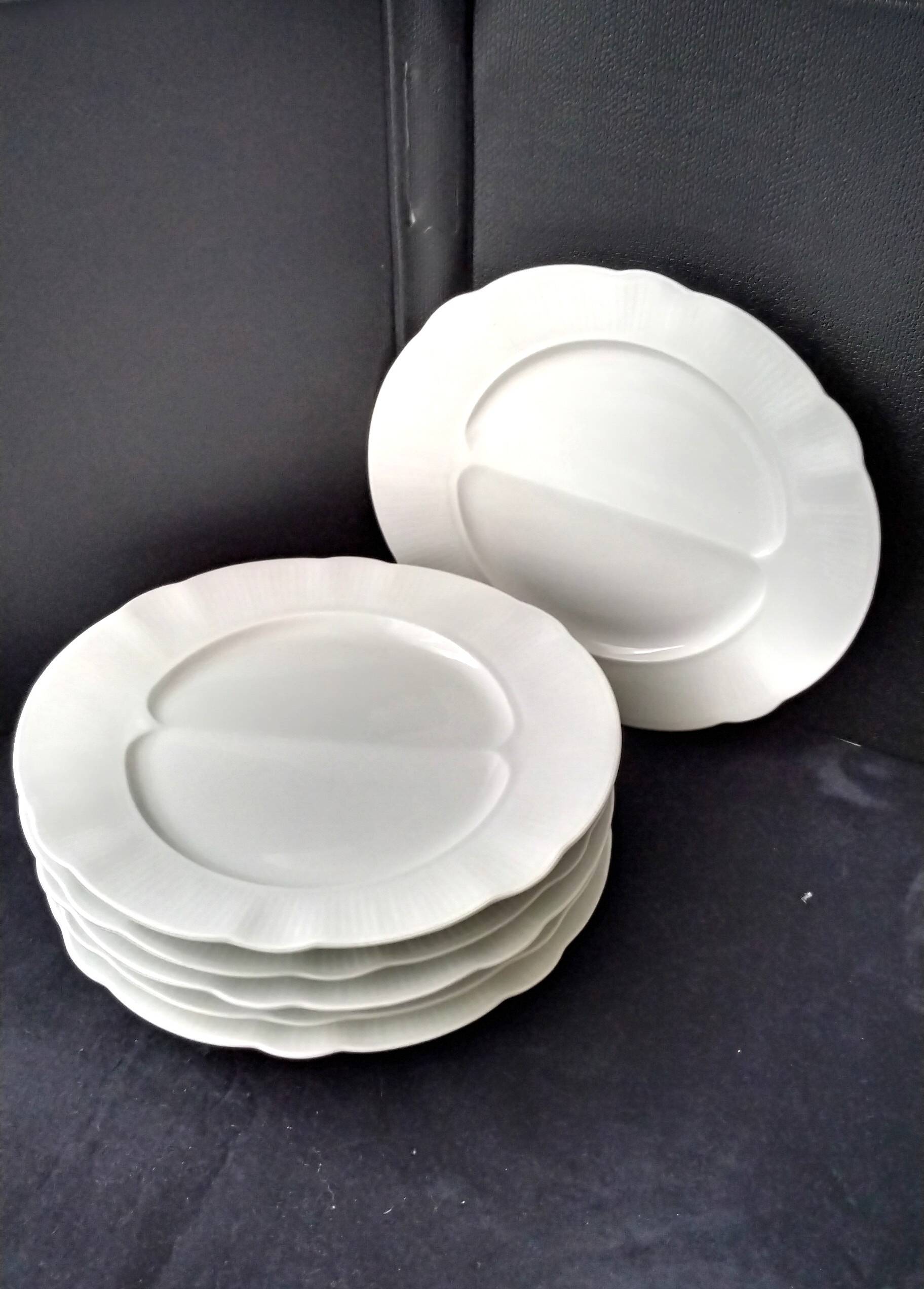 6 asparagus plates in Pillivuyt porcelain