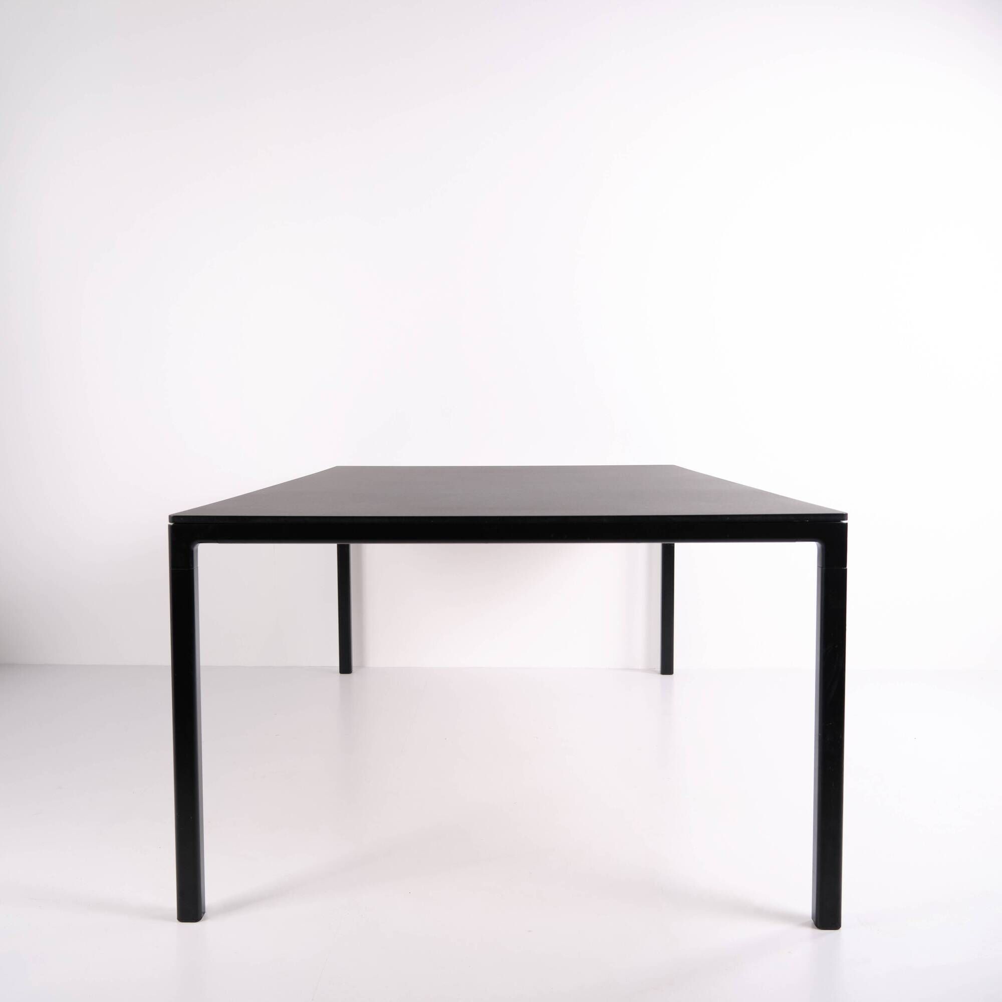 HAY T12 dining table – black linoleum – black aluminium frame