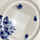 Half-porcelain cake dish Badonviller, blue flower pattern, early 20th century.