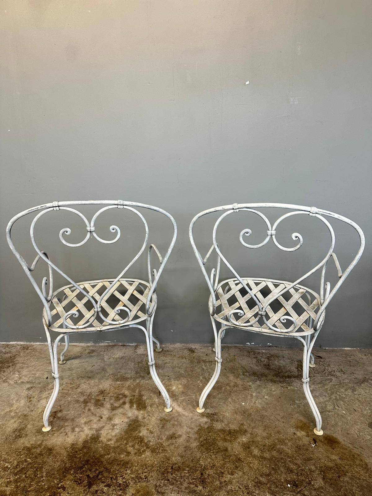 Pair of wrought iron armchairs 413003