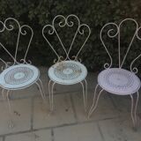 Set of 4 wrought iron garden chairs