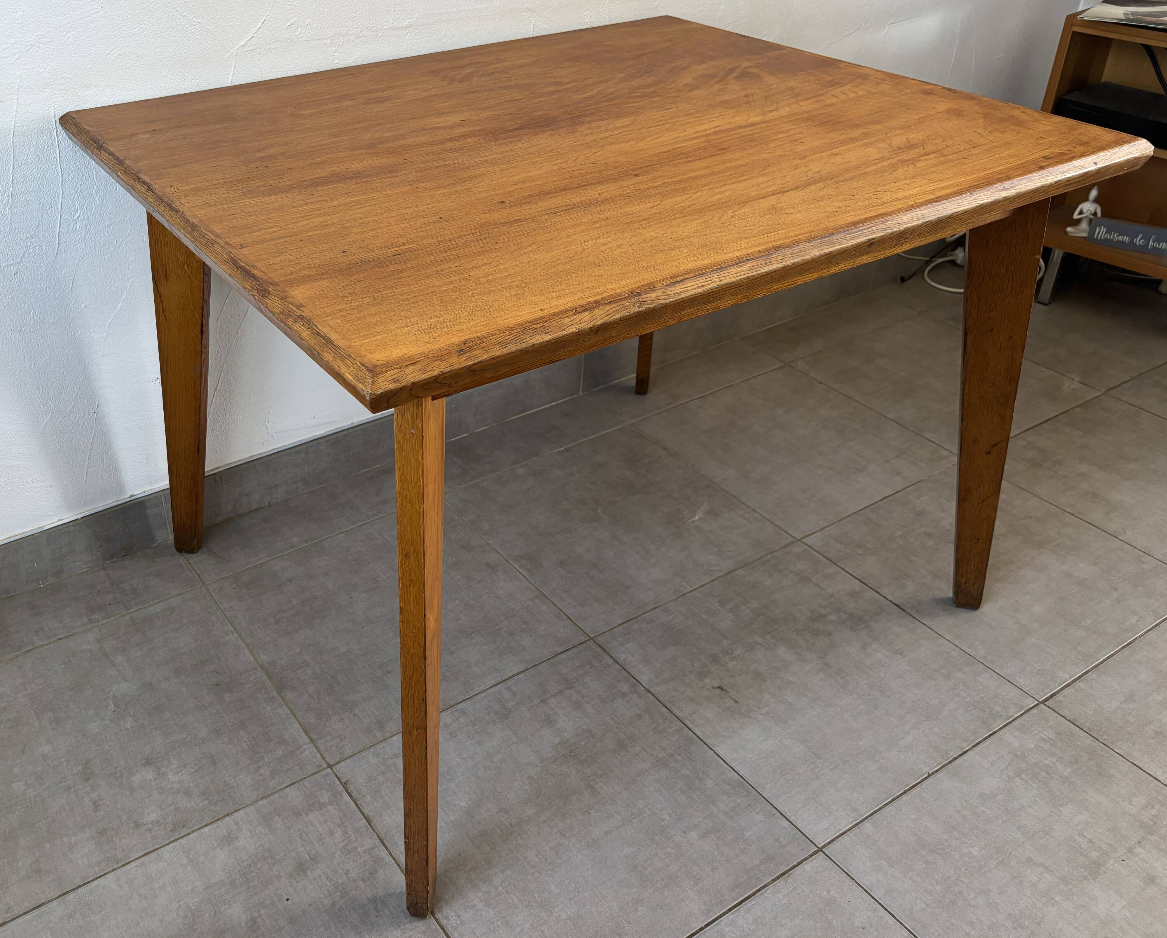 Vintage oak table from the 1950s.