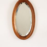 Miroir ovale en bois d'artisan 28x49cm