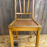 Set of 4 Antique Bistrot Chairs in Baumann Style Wood from the 60s