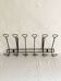 Wall-mounted coat rack with 12 hooks in handcrafted wrought iron