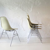 Set of 4 DCW fiber glass chairs