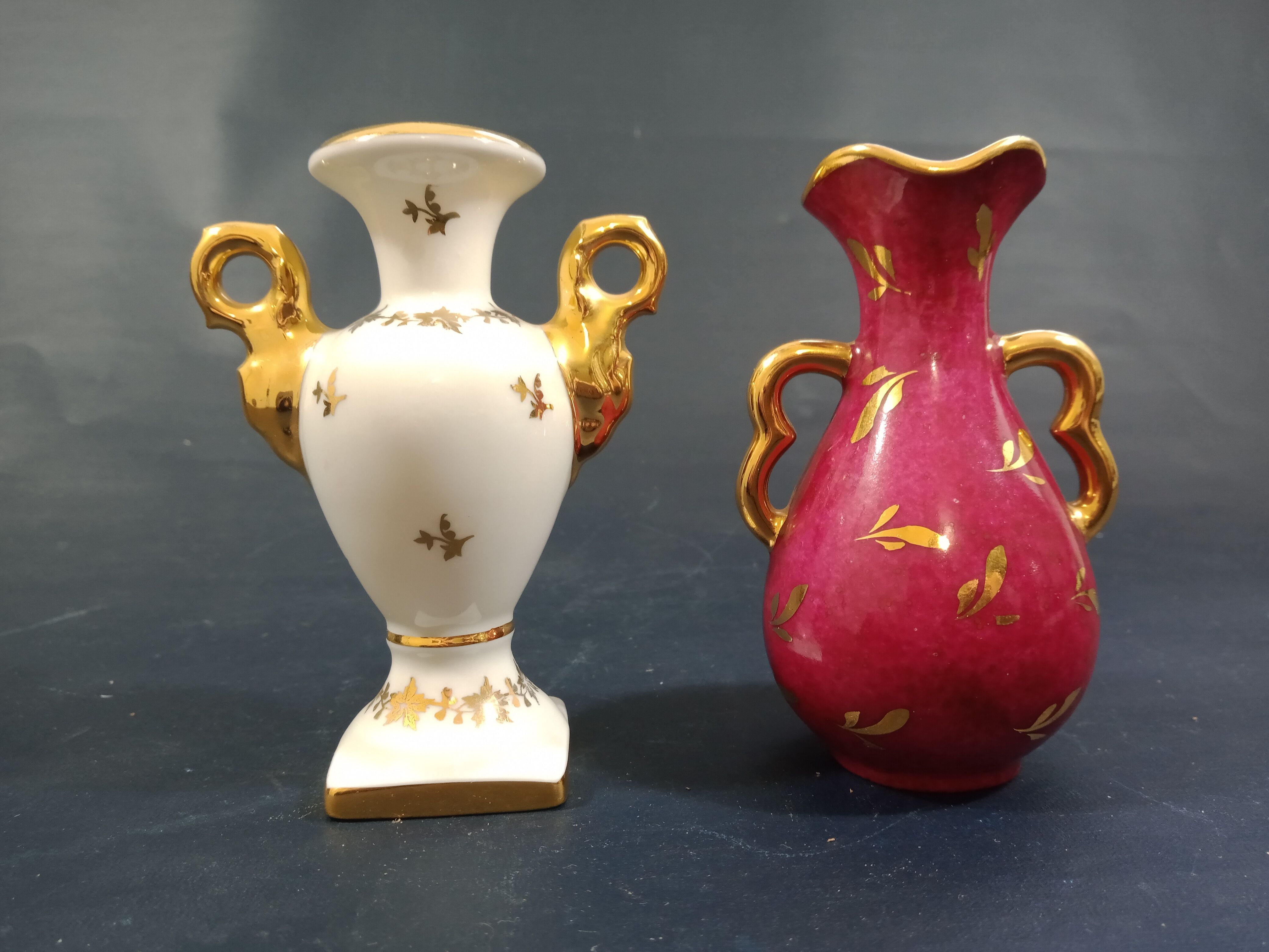 2 miniature porcelain vases from Limoges