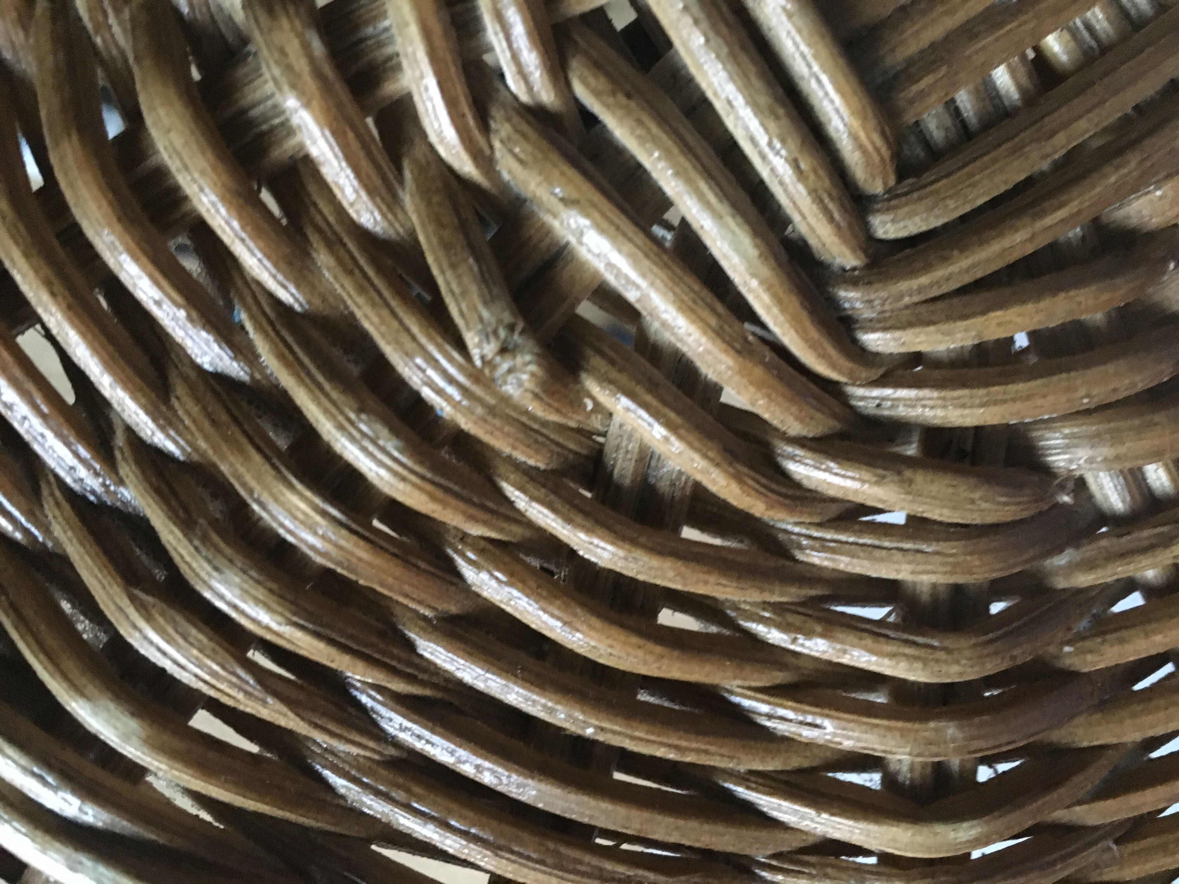 Black metal healing (wrought iron) vintage rattan tray
