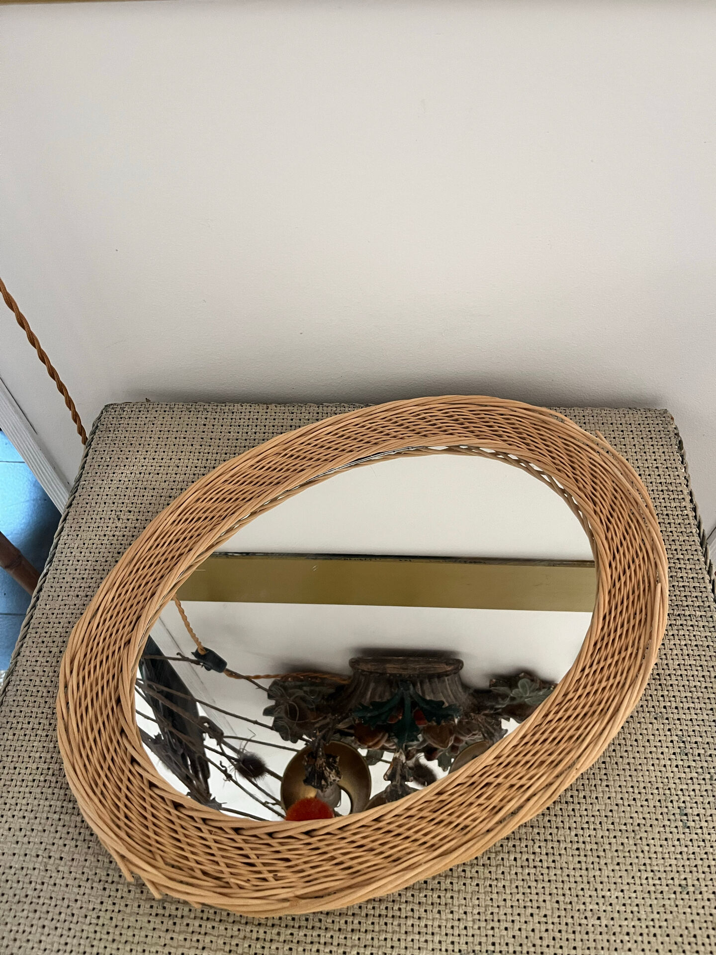 Wicker mirror