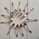 12 small silver metal spoons Christofle mesh model