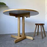 80s round beech table