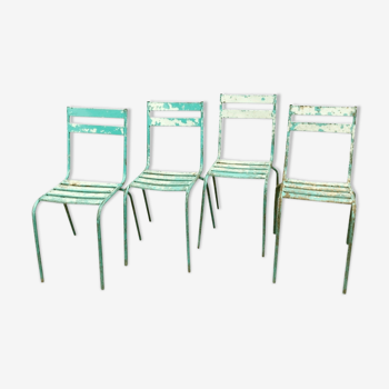 Set of four chairs Tolix Green