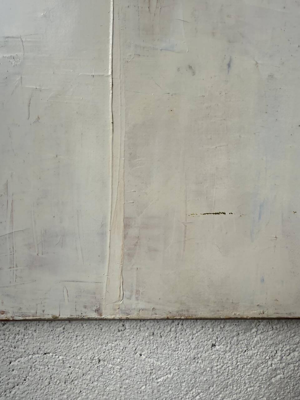 Toile abstraite blanche, peinture à l’huile XXème