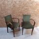 Paire de fauteuil club bridge velours vert