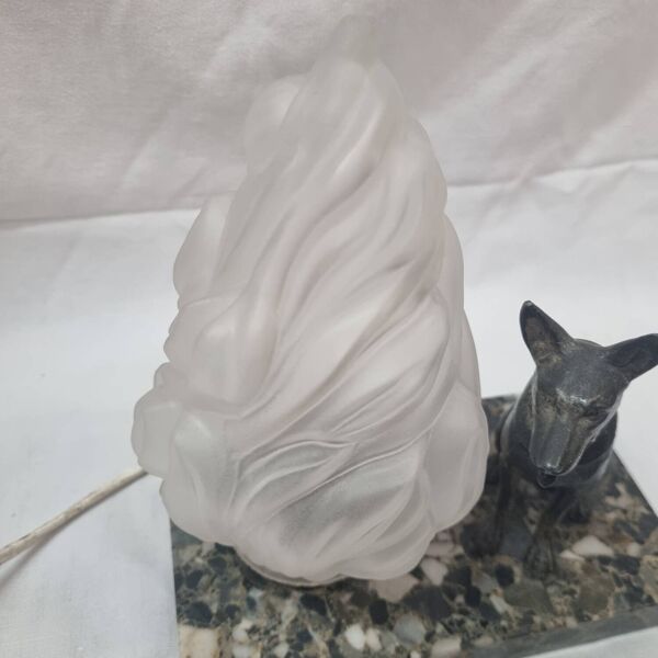 Lampe Art deco marbre chien