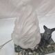 Art Deco marble dog lamp