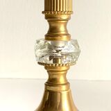 Vintage lamp in gold metal and crystal
