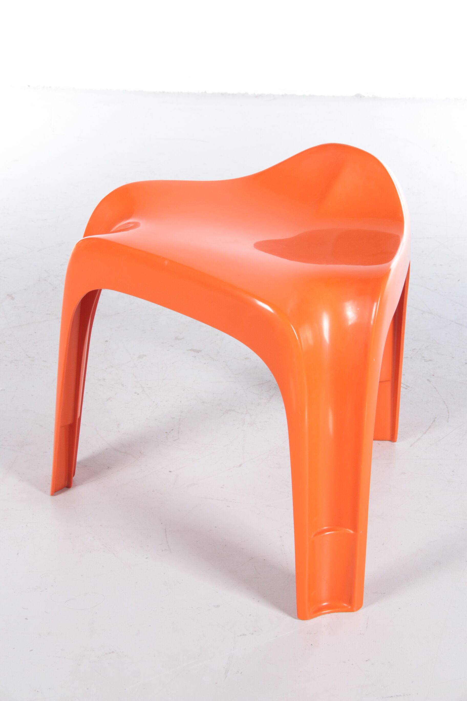 Tabouret vintage orange space age par Casala, 1960