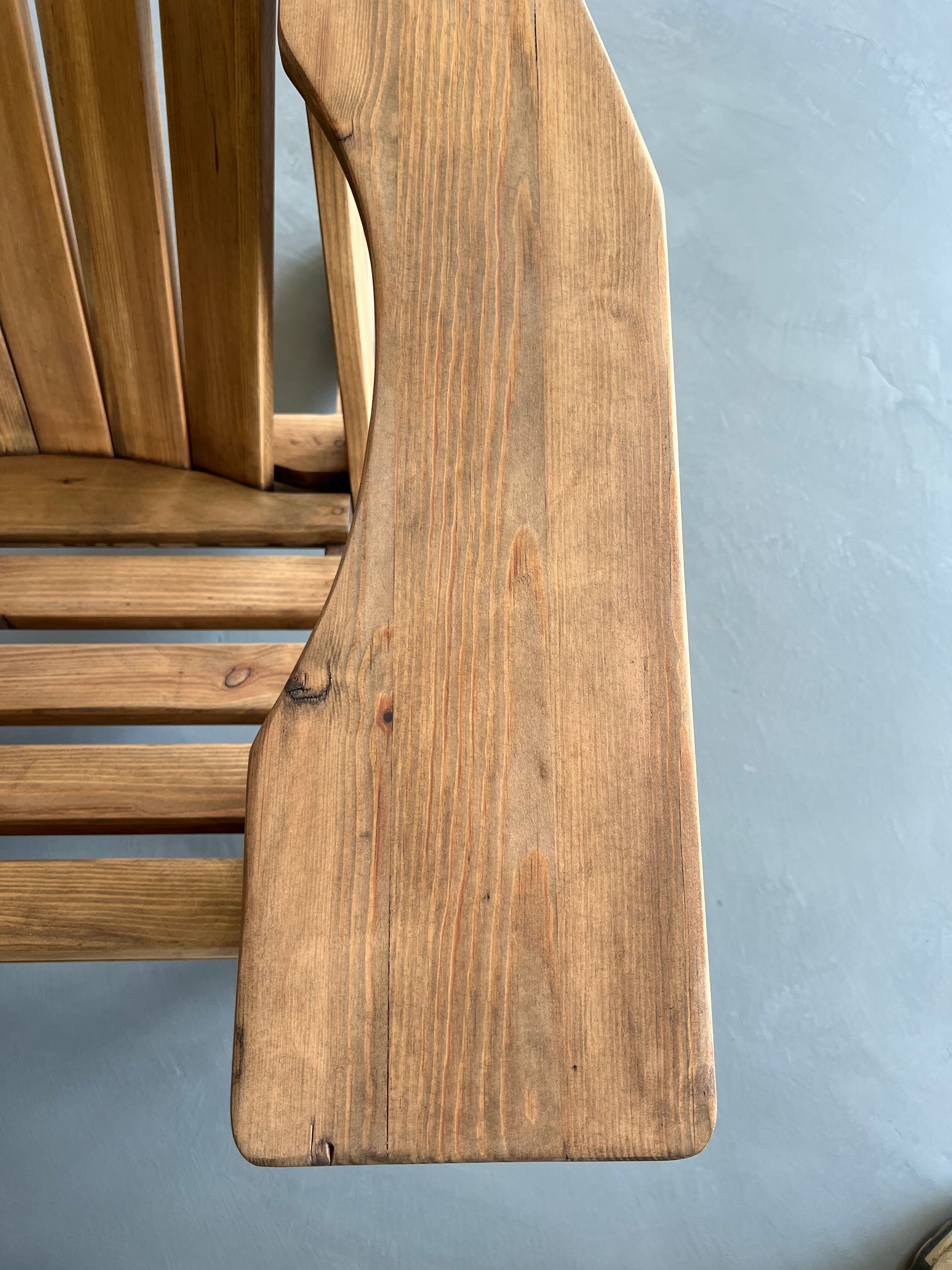 2000s pine Adirondack armchair