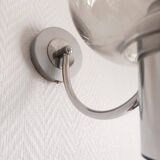 Vintage chrome metal wall light 1970s Sciolari style