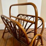 Vintage Rattan Magazine Rack
