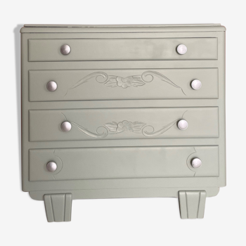 Art Deco chest of drawers revisited - Soft green