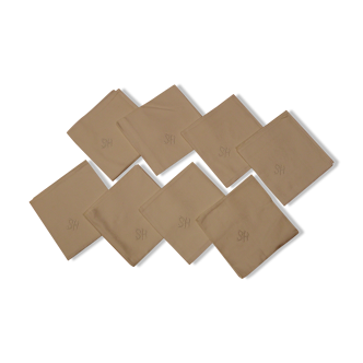 8 damasal table towels monogrammed flower sh