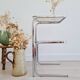 Side table - chrome and smoked glass table - vintage design
