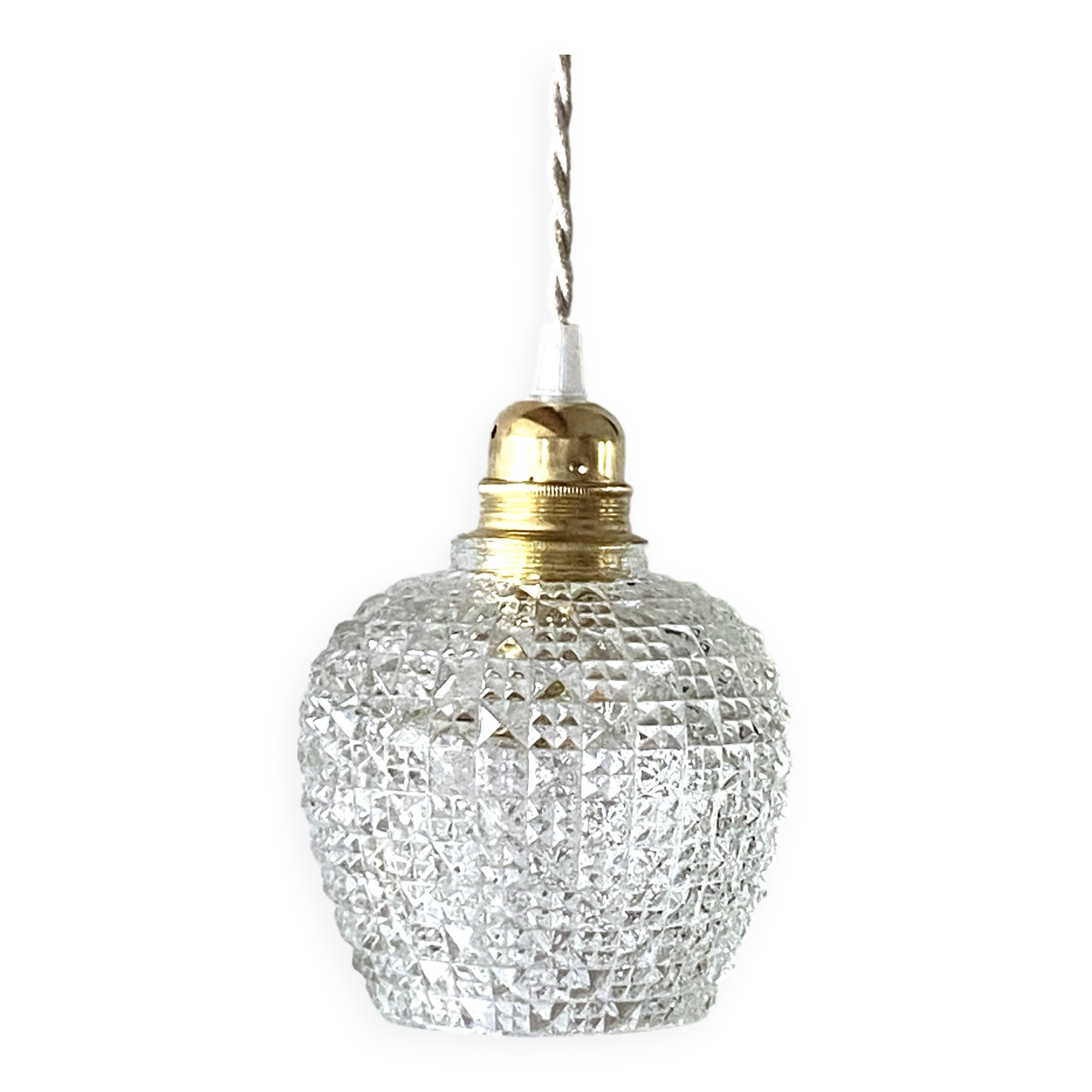 70s glass pendant light