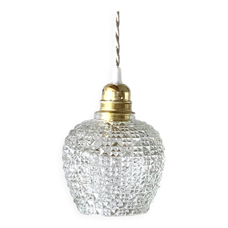 70s glass pendant light