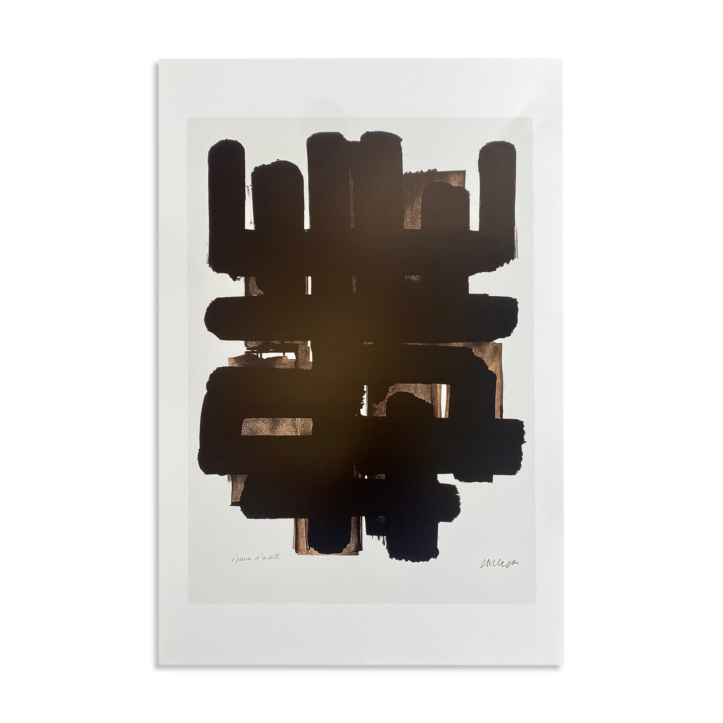 Pierre Soulages poster of the Soulages Museum in Rodez representing lithograph #3