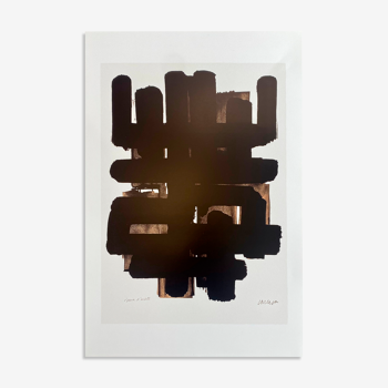 Pierre Soulages poster of the Soulages Museum in Rodez representing lithograph #3