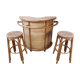 Bar en rotin vintage & ses tabourets