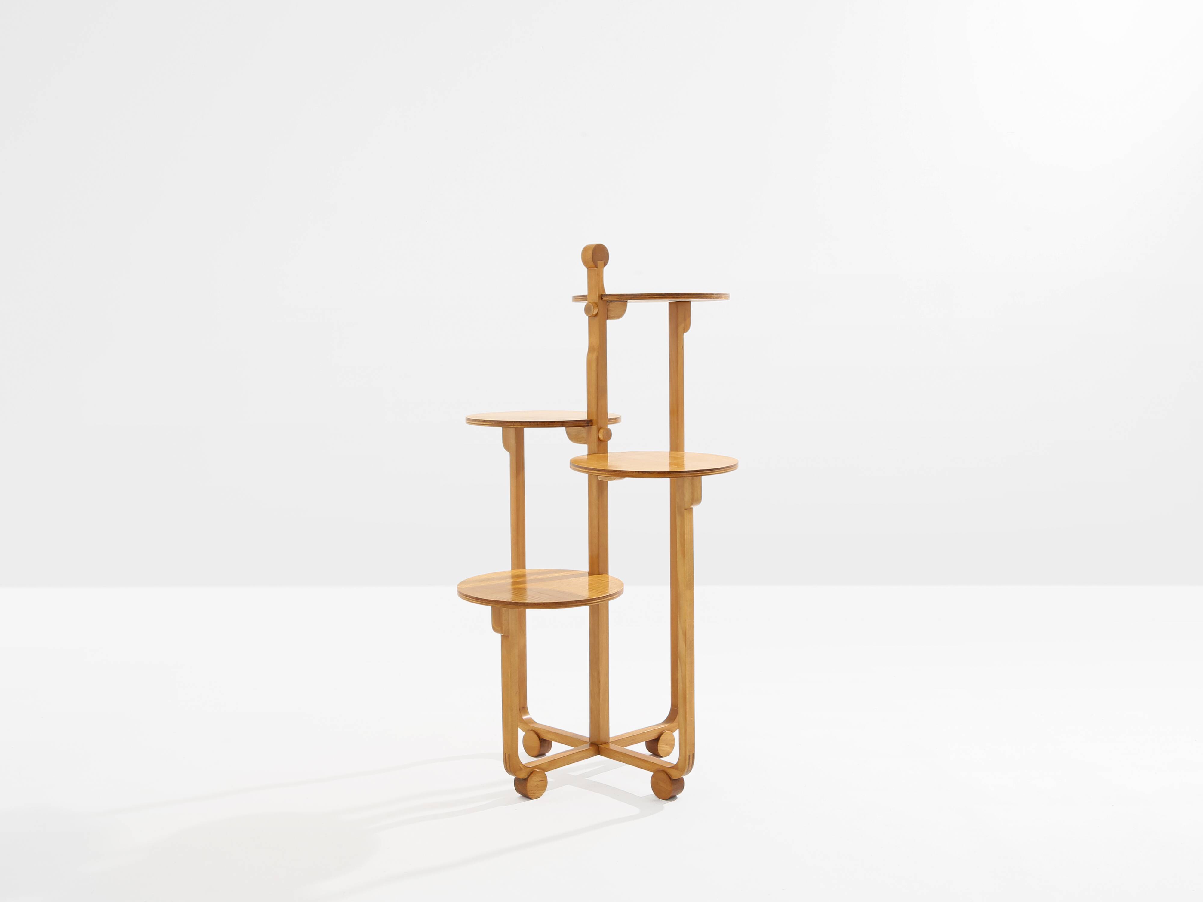André Groult four-tiered stand in maple and beech around 1920