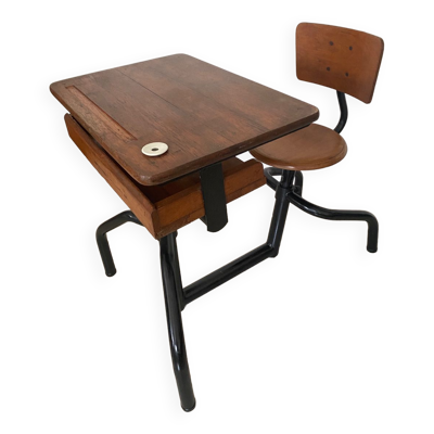 Pupitre bureau d’écolier vintage