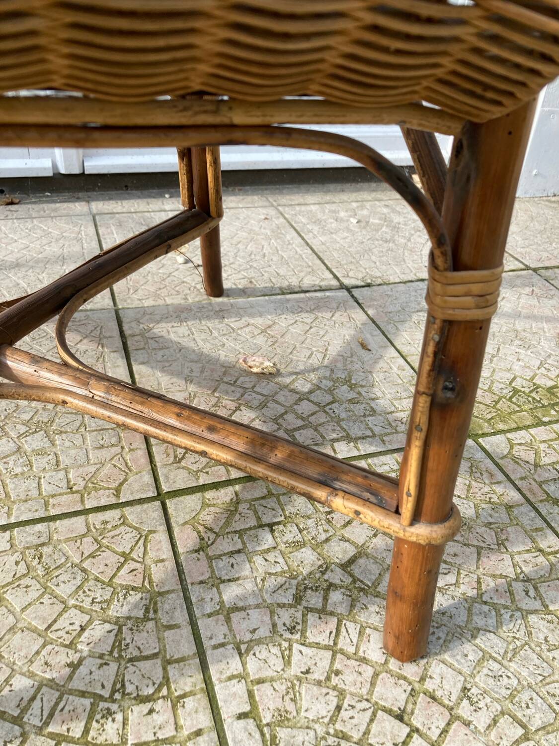 Fauteuil en osier vintage