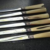 6 old table knives signed J Ott Coutellerie de Colmar