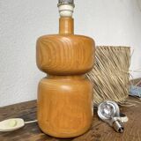 50s wood and straw lamp