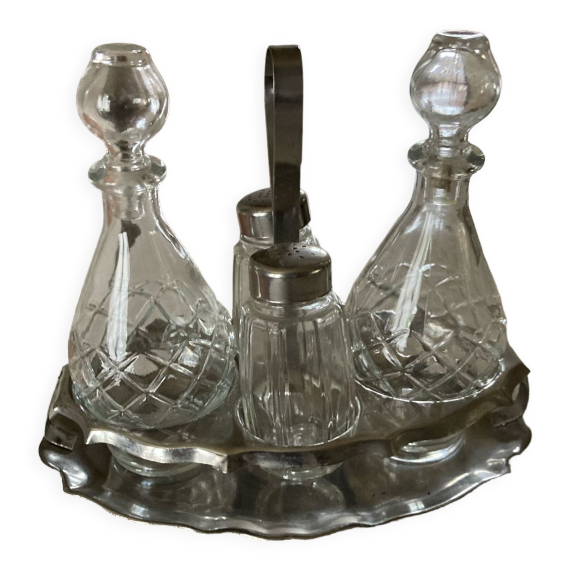 Vinegar oil dispenser salt and pepper