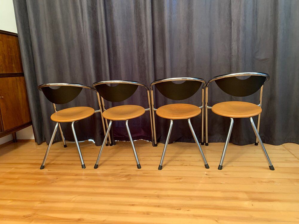 Italian Plurima chairs, 1980s, set of 4