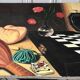 Oil painting on canvas still life with chessboard