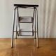 Vintage step stool in white formica and chrome steel