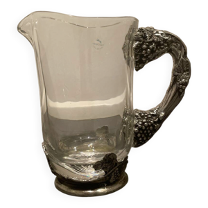carafe en étain et cristal